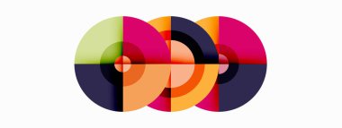 Gölgeler ile çevreler küçük geometrik bileşim soyut arkaplan