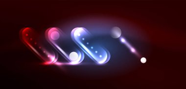 Soyut parlak neon ışıklı tekno daireler arka planı