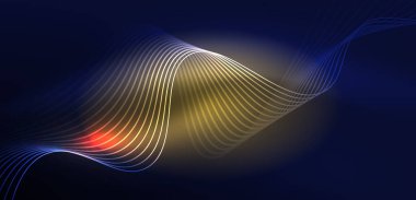 Soyut arkaplan neon dalgası. Duvar kağıdı, afiş, arkaplan, iniş sayfası, duvar resimleri, davetiyeler, posterler için yüksek teknoloji tasarımı