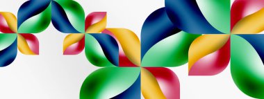 Vektör soyut geometrik arkaplan. Tekno çiçek yaprakları konsepti. Duvar kağıdı ya da doku tasarımı, parlak poster, afiş, broşür