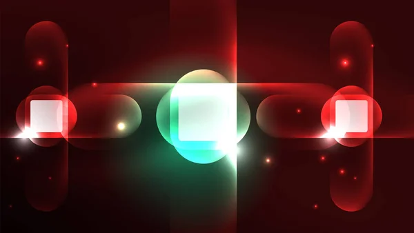 Αφηρημένη Σελίδα Προσγείωσης Φόντο Γεωμετρικό Σχήμα Φωτίζεται Λαμπερό Φως Νέον — Διανυσματικό Αρχείο
