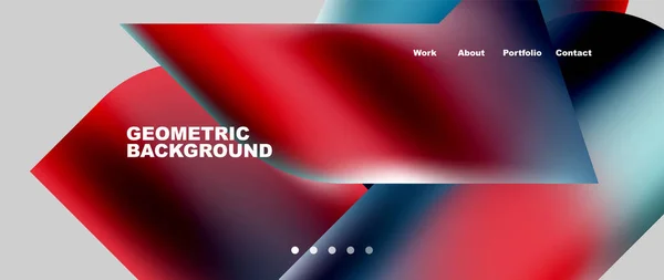 Landing Page Background Template Colorful Plastic Shapes Abstract Composition Vector — Image vectorielle