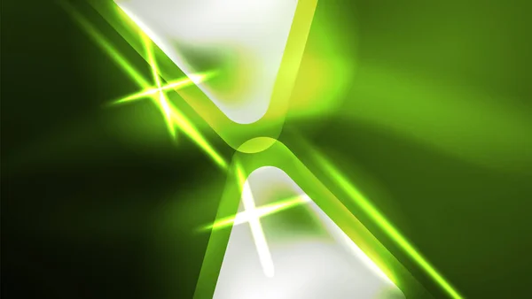 Dijital Neon Soyut Arkaplan Üçgenler Işıklar Geometrik Tasarım Şablonu — Stok Vektör