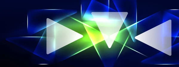 Neonlichter Hacken Geometrischen Hintergrund Virtual Reality Oder Künstliche Intelligenz Konzept — Stockvektor