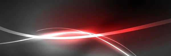 Neon Glühende Flüssigkeitswellen Linien Magische Energie Raum Licht Konzept Abstrakte — Stockvektor