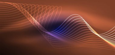 Soyut arkaplan neon dalgası. Duvar kağıdı, afiş, arkaplan, iniş sayfası, duvar resimleri, davetiyeler, posterler için yüksek teknoloji tasarımı