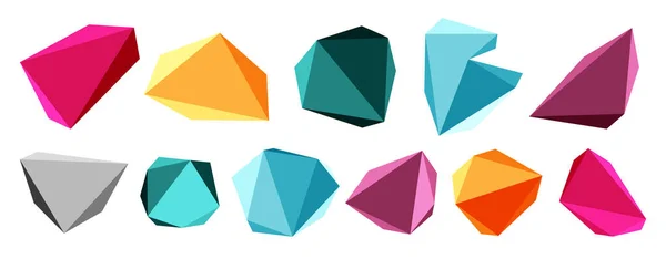Элементы Конструкции Трехмерного Треугольника Низким Поли — стоковый вектор