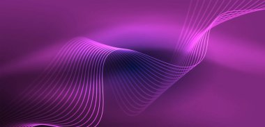 Soyut arkaplan neon dalgası. Duvar kağıdı, afiş, arkaplan, iniş sayfası, duvar resimleri, davetiyeler, posterler için yüksek teknoloji tasarımı