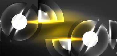 Soyut arkaplan parlayan neon halkalar ve sihirli ışık efektleri olan çizgiler. Duvar kağıdı, afiş, arkaplan, iniş sayfası, duvar resimleri, davetiyeler, posterler için yüksek teknoloji tasarımı