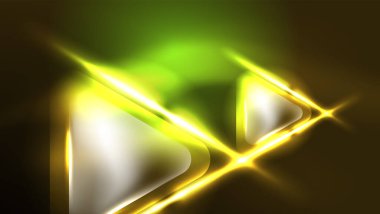 Karanlıkta ışık efektli tekno neon üçgenler