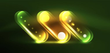 Soyut parlak neon ışıklı tekno daireler arka planı