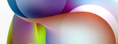 Fluid abstract background. Liquid color gradients composition. Round shapes and circle flowing design for wallpaper, banner, background or landing