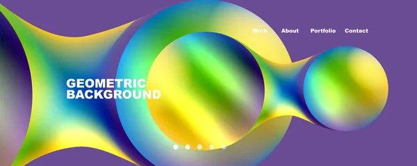 Shapes Circles Geometric Abstract Background Vector Illustration Wallpaper Banner Background — Stok Vektör