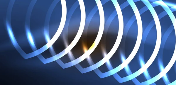 Неонові Лінії Хвилі Абстрактний Фон Техно Світяться Неонові Форми Векторні — стоковий вектор