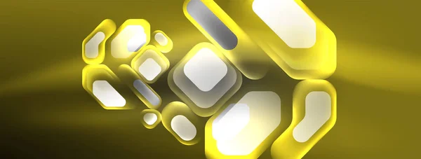 Świecące Neonowe Elementy Geometryczne Abstrakcyjne Tło Neonowe Światło Lub Laser — Wektor stockowy