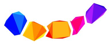 Soyut düşük polyester taş tasarımı. Geometrik 3d vektör tasarım ögesi