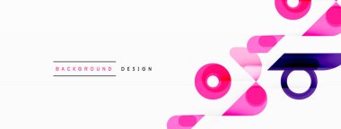 Renkli üçgenler ve soyut çemberler. Duvar kağıdı, afiş, arkaplan, iniş sayfası, duvar sanatı, davetiye, baskılar, posterler için tasarım