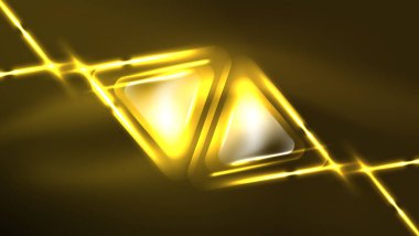Karanlıkta ışık efektli tekno neon üçgenler
