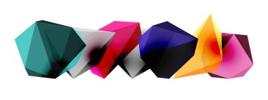 Düşük-polyester üçgenlerden inşa edilmiş geometrik üç boyutlu şekillere sahip modern ve şık bir arka plan, çağdaş tasarımlar için mükemmel.