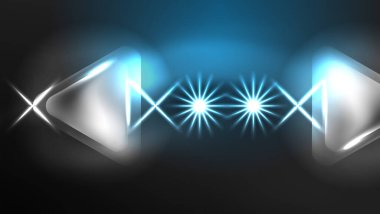 Dijital Neon Soyut Arkaplan, Üçgenler ve Işıklar Geometrik Tasarım Şablonu