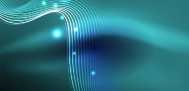 Soyut arkaplan neon dalgası. Duvar kağıdı, afiş, arkaplan, iniş sayfası, duvar resimleri, davetiyeler, posterler için yüksek teknoloji tasarımı