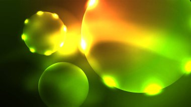 Neon parlayan daireler, sihirli enerji uzay ışığı konsepti, soyut arka plan duvar kağıdı tasarımı