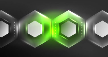 Neon altıgen arka plan. Duvar kağıdı, afiş, arkaplan, iniş sayfası, duvar resimleri, davetiyeler, posterler için yüksek teknoloji tasarımı