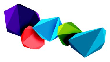 Soyut düşük polyester taş tasarımı. Geometrik 3d vektör tasarım ögesi