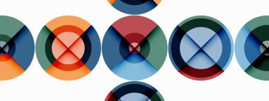 Gölgeler ile çevreler küçük geometrik bileşim soyut arkaplan