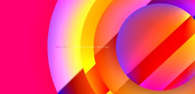 Parlak yüzeyi ve ışığı olan daireler ve gölge efektleri soyut arka plan. Kapaklar, şablonlar, el ilanları, afişler, broşürler, afişler için şablon