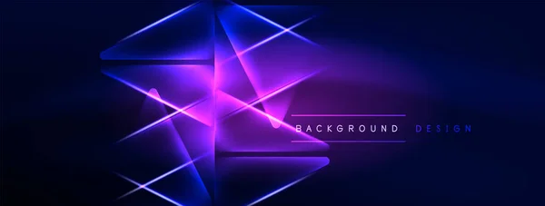 Luci Neon Hacking Sfondo Geometrico Realtà Virtuale Concetto Intelligenza Artificiale — Vettoriale Stock