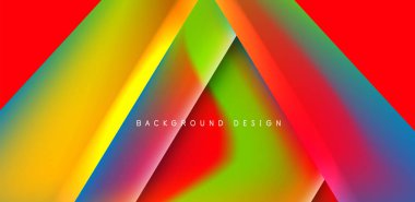 Örtüler, şablonlar, el ilanları, broşürler, afişler için üstüste binen üçgenler ve sıvı gradyanlarla soyut fırın