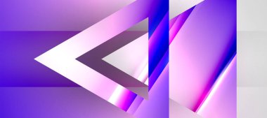 Trendy minimal geometric composition abstract background. Shadow lines and lights on glossy triangles backdrop. Vector Illustration For Wallpaper, Banner, Background, Card, Book Illustration