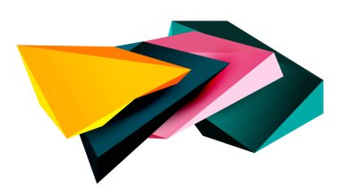 Vektör 3d düşük polimetrik üçgen geometrik tasarım elementleri