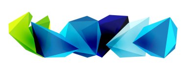 Düşük-polyester üçgenlerden inşa edilmiş geometrik üç boyutlu şekillere sahip modern ve şık bir arka plan, çağdaş tasarımlar için mükemmel.