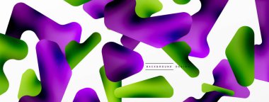 Renkli parlak soyut şekiller kompozisyonu. Duvar kağıdı, afiş, arkaplan, kart, kitap illüstrasyonu, iniş sayfası için dijital ağ geleceksel şablonu