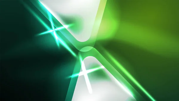 Digitaalinen Neon Abstrakti Tausta Kolmiot Valot Geometrinen Suunnittelu Malli — vektorikuva