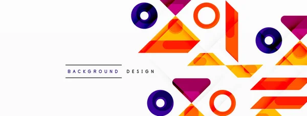 Bunte Dreiecke Und Kreise Abstrakten Hintergrund Design Für Tapeten Banner — Stockvektor