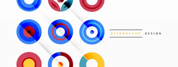 Círculos Coloridos Fondo Abstracto Composición Cuadrícula Diseño Para Papel Pintado — Vector de stock
