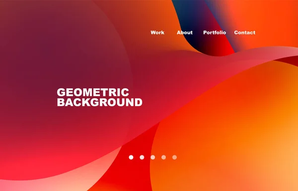 Landing Page Abstract Liquid Background Flowing Shapes Design Circle Web — 图库矢量图片
