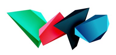 Vektör 3d düşük polimetrik üçgen geometrik tasarım elementleri