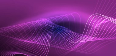 Soyut arkaplan neon dalgası. Duvar kağıdı, afiş, arkaplan, iniş sayfası, duvar resimleri, davetiyeler, posterler için yüksek teknoloji tasarımı