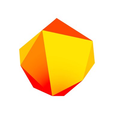 Soyut düşük polyester taş tasarımı. Geometrik 3d vektör tasarım ögesi