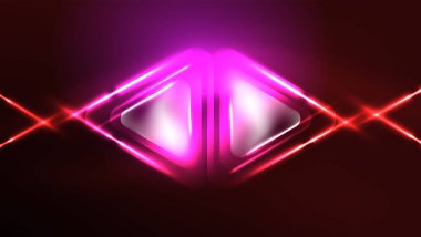 Karanlıkta ışık efektli tekno neon üçgenler