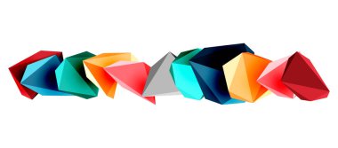 Geometrik konsept, bayrak, arkaplan, duvar kağıdı, iniş sayfası veya şirket logosu markalaşması için 3d düşük poli üçgen tasarım unsurları