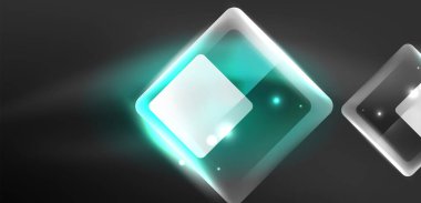 Neon parıldayan tekno çizgiler ve oklar, yüksek teknolojili soyut arkaplan şablonu