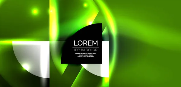 Neon Ronde Vormen Lijnen Driehoek Elementen Tech Design Voor Behang — Stockvector