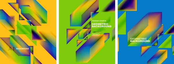 Σύνολο Αφηρημένων Υπόβαθρων Επικάλυψη Της Σύνθεσης Γεωμετρικών Στοιχείων Εικονογράφηση Διάνυσμα — Διανυσματικό Αρχείο