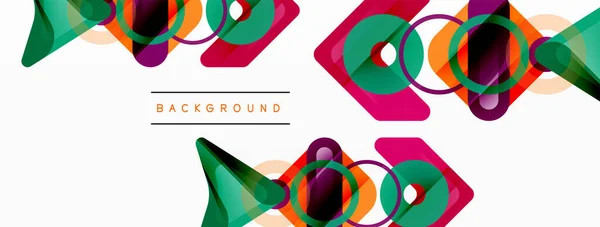 Colorful Geometric Abstract Background Minimal Triangle Square Shapes Composition — Stock Vector