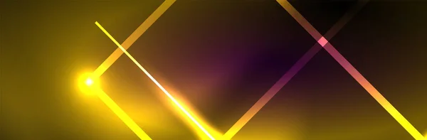 Neon Glødende Væske Bølge Linjer Magiske Energi Rum Lys Koncept – Stock-vektor